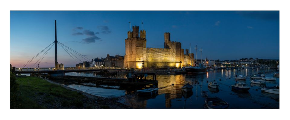 Caernarfon Castle - Nachtpanorama