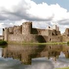 Caerphilly Castle in Wales ...