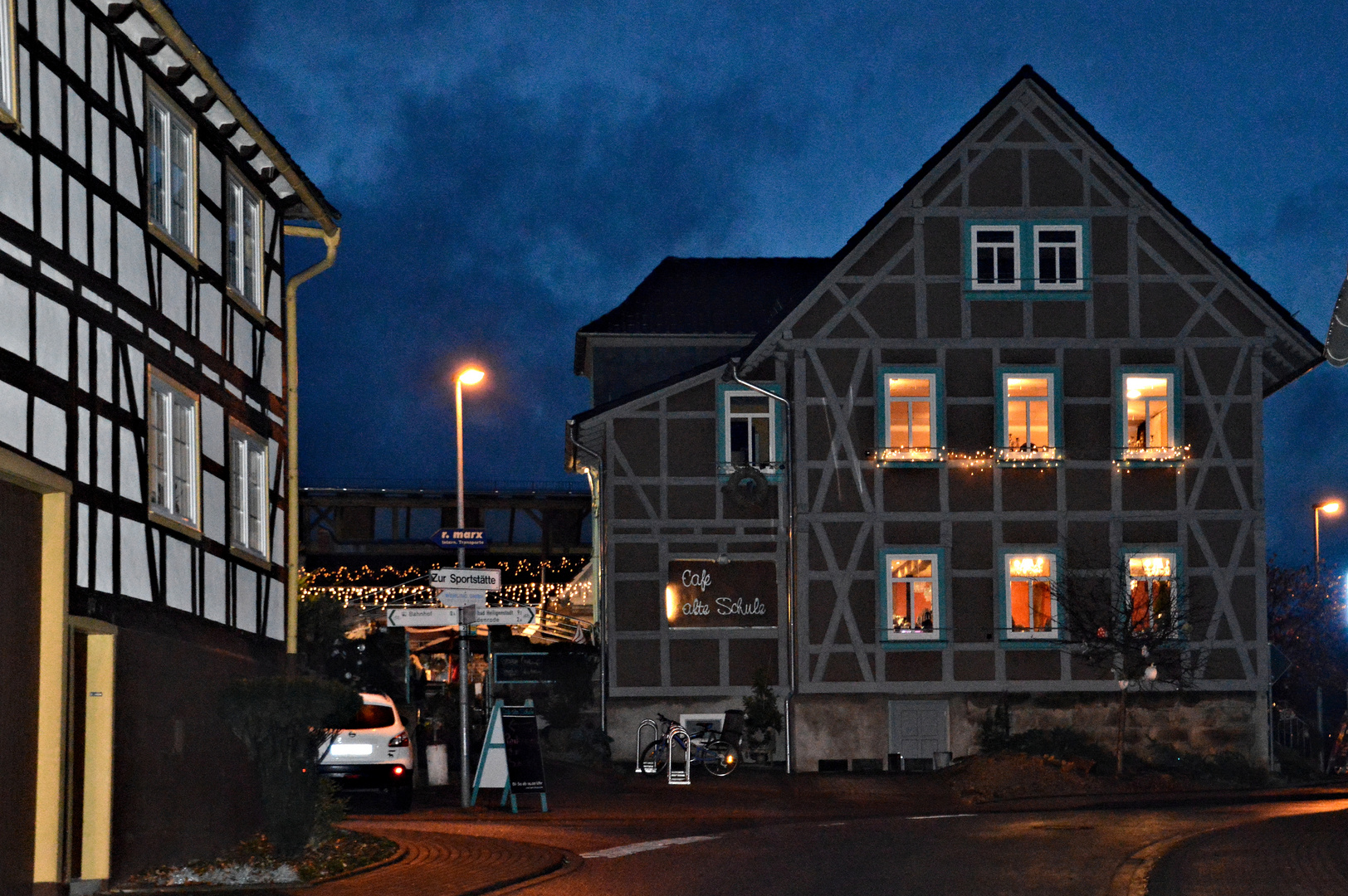 Cafe alte Schule in Wingerode an einem Novembernachmittag