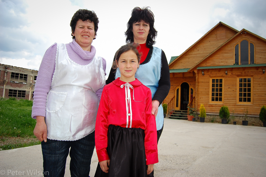 Cafe owner and family