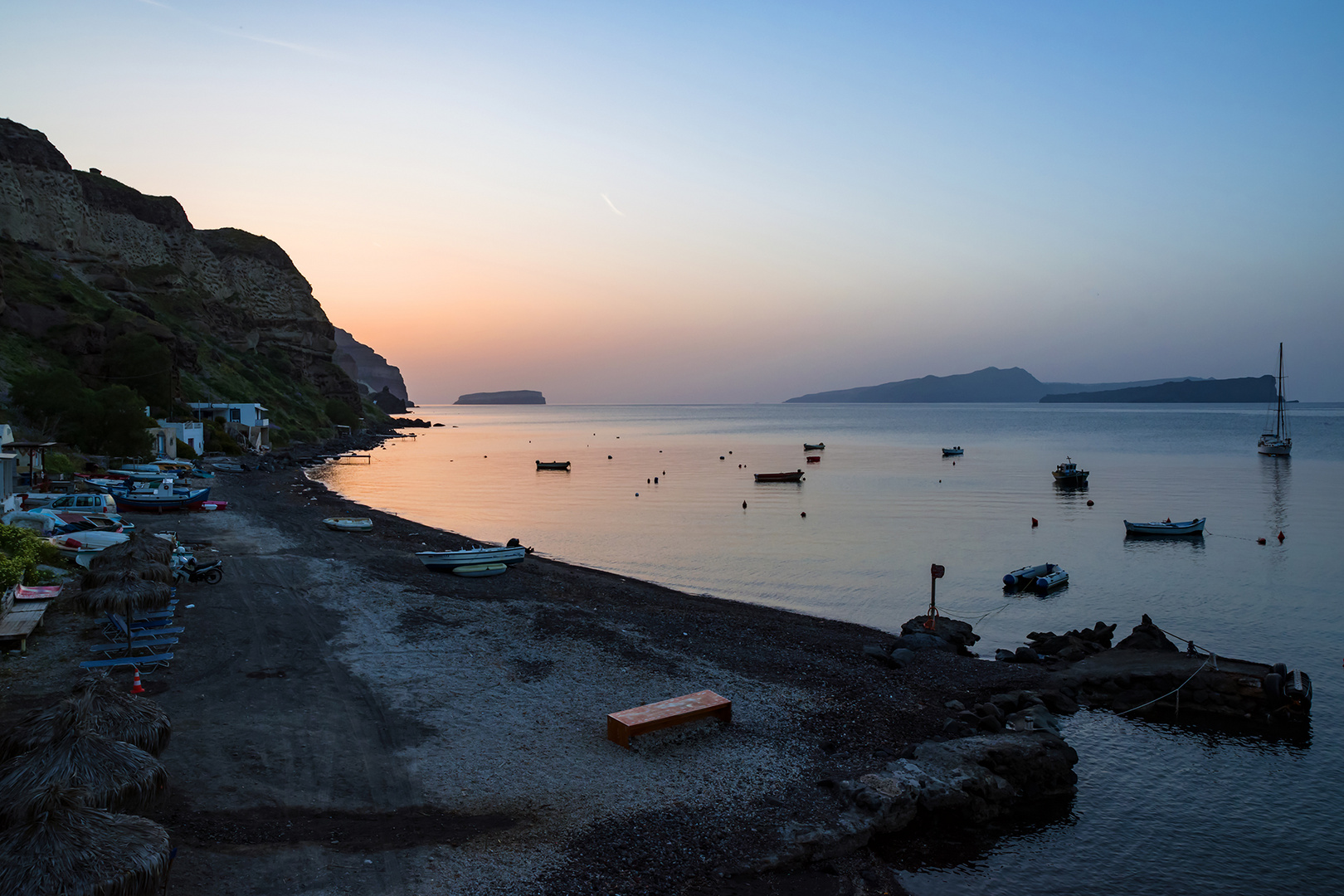 Caldera Beach, abends ...