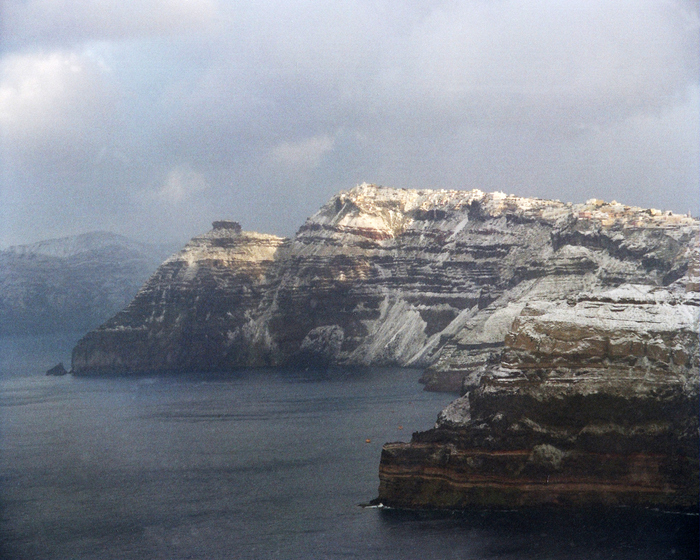 Caldera, covered in snow