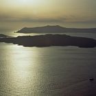 Caldera von Santorin im Abendlicht