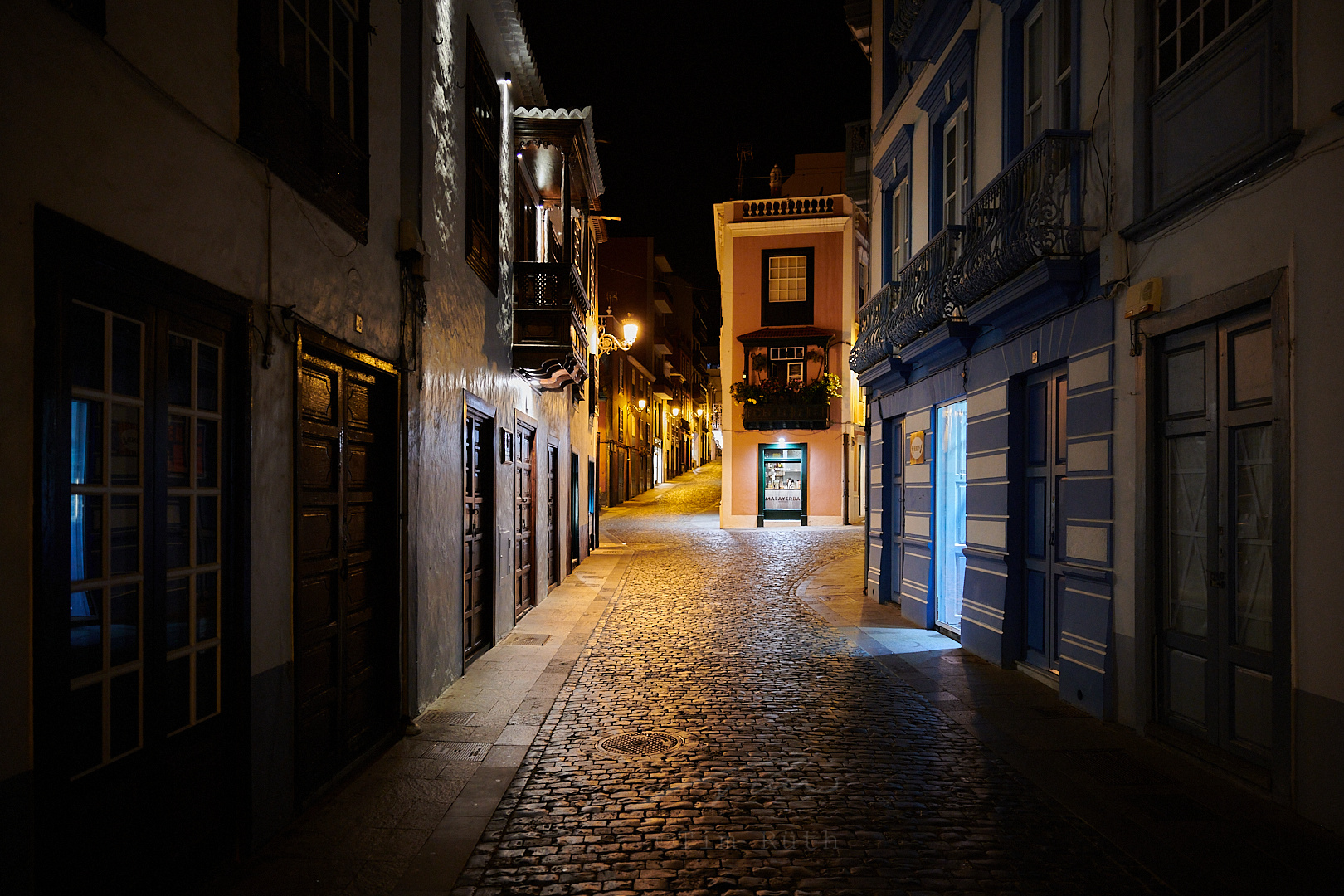 Calles nocturnas de Santa Cruz de La Palma