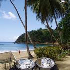 Calypso steel drums on beach ...Tobago