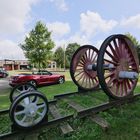 Camaro mit Eisenbahnrädern