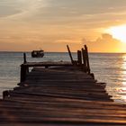 Cambodian sunset with the boat