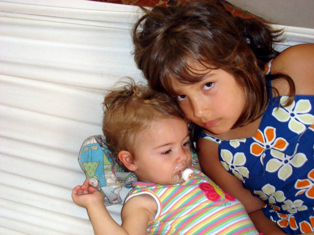 camilla and giulia on the swing.