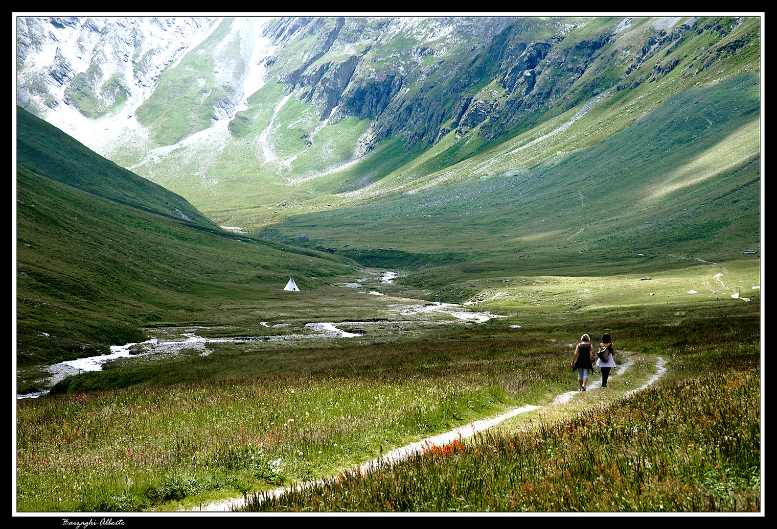 camminando in montagna