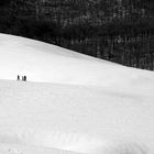 camminando su onde di neve