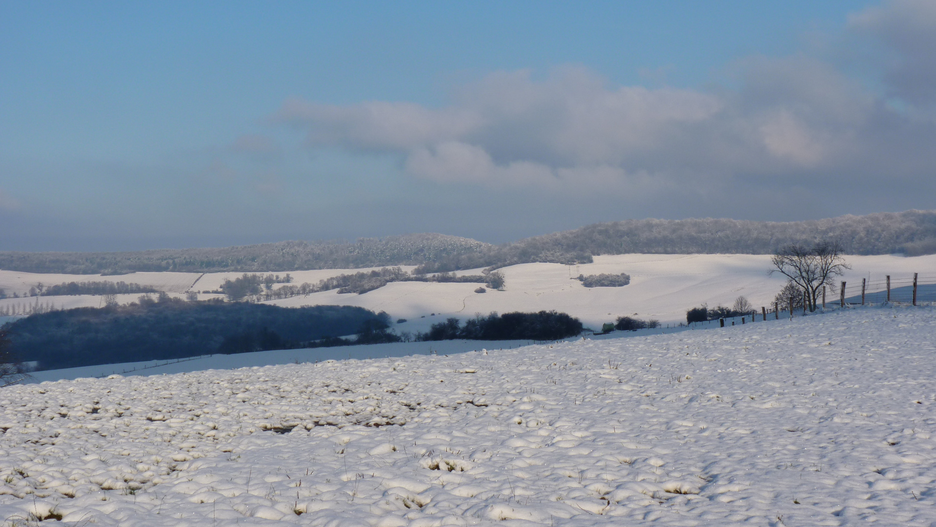 Campagne lorraine sous la neige