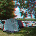 Camping am See (3-D rot/cyan Anaglyphe  stereo)