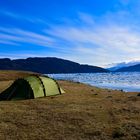 Camping by a icy sea