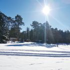 Campingplatz im Schnee 