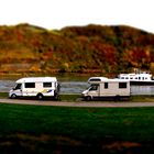 Campingplatz Loreley Blick Tilt shift fake