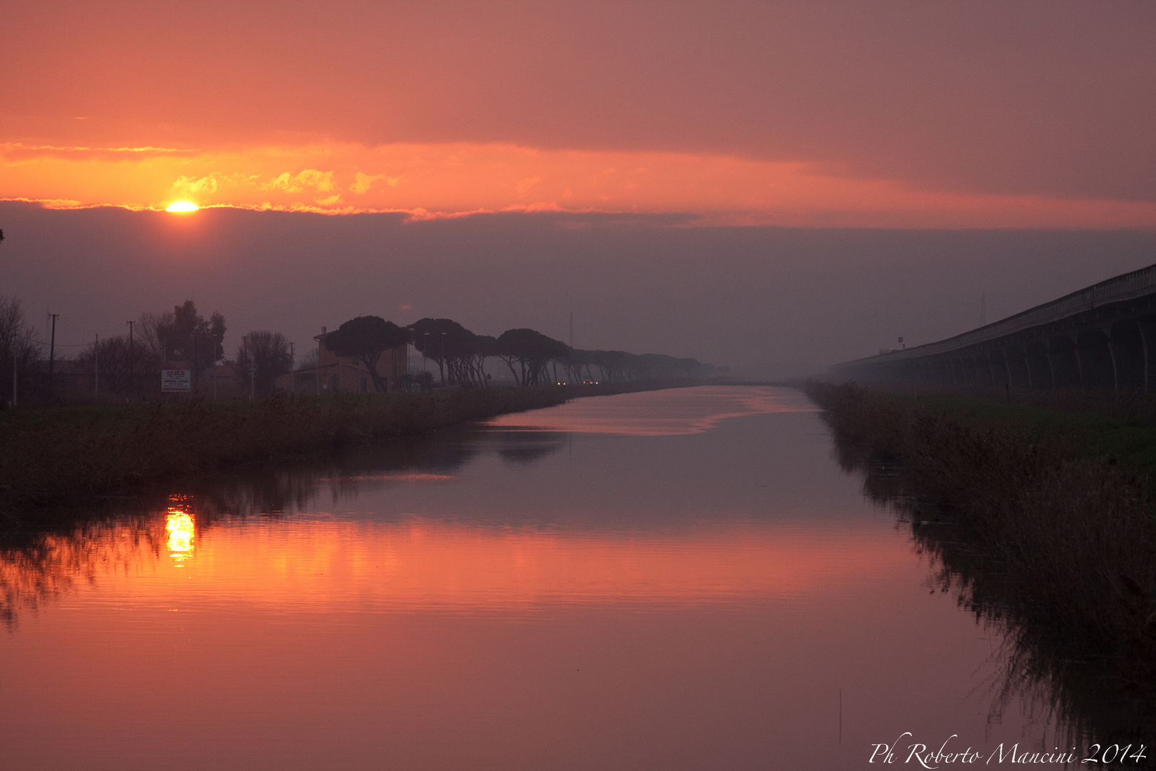 Canal at sunset