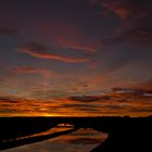 Canal de Monegros, reflejos del amanecer.