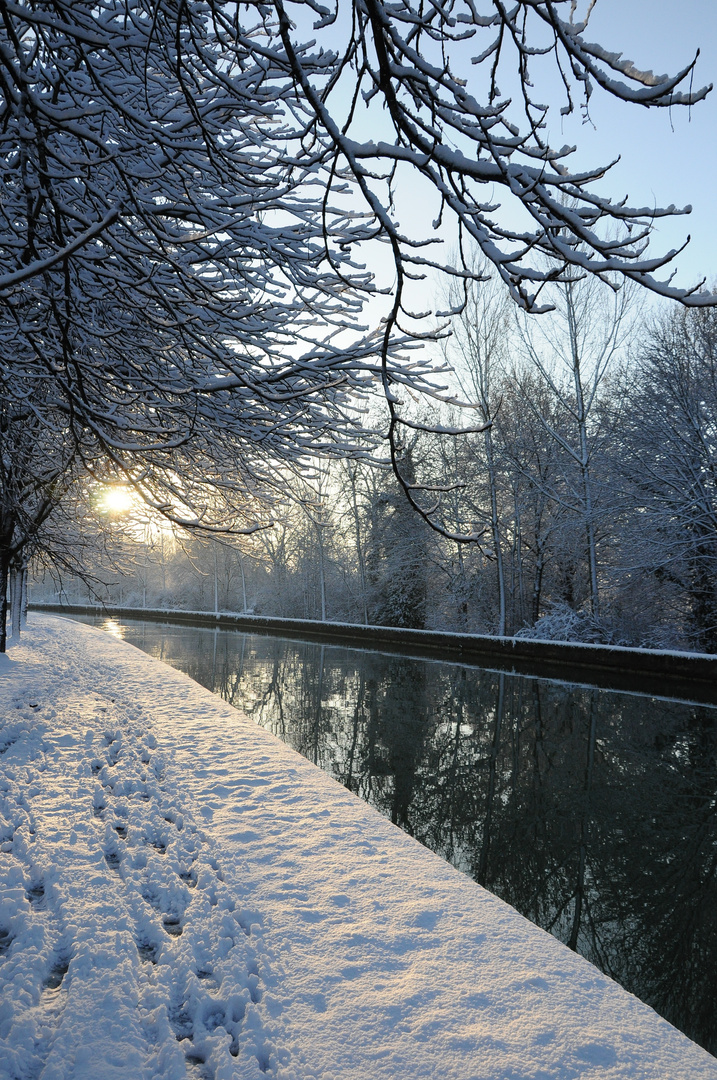 canal de reims et neige