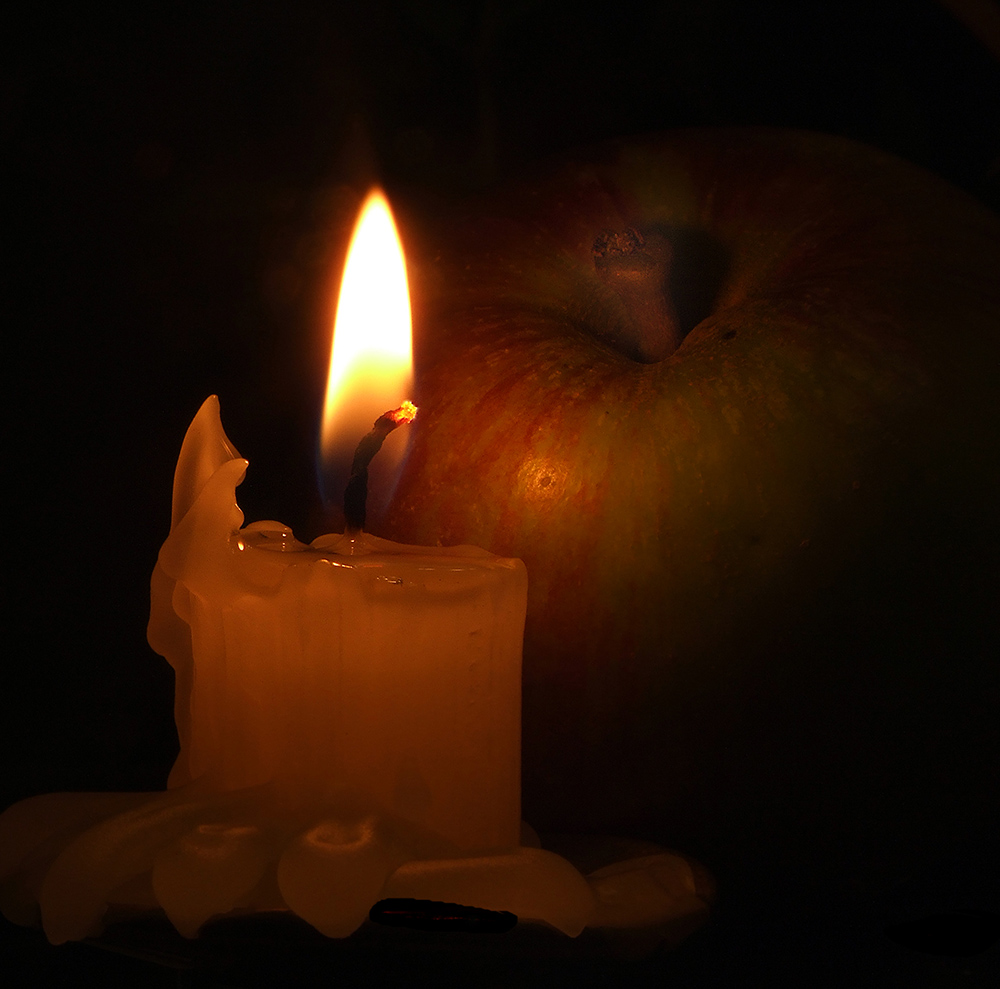 Candle and Apple