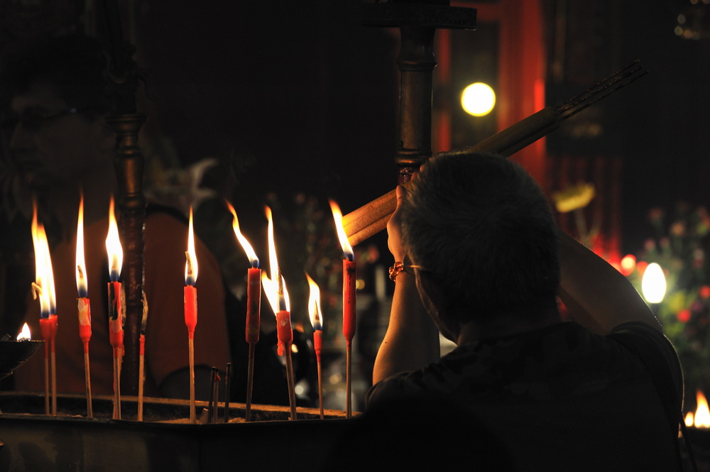 Candles in Man Mo Temple