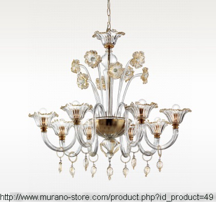 Cannaregio Crystal Gold 8 lights Chandelier