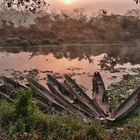 Canoes in the Chitwan National Park, Nepal