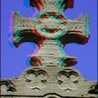 Canterbury keltisches Kreuz (3D-Anaglyphe)