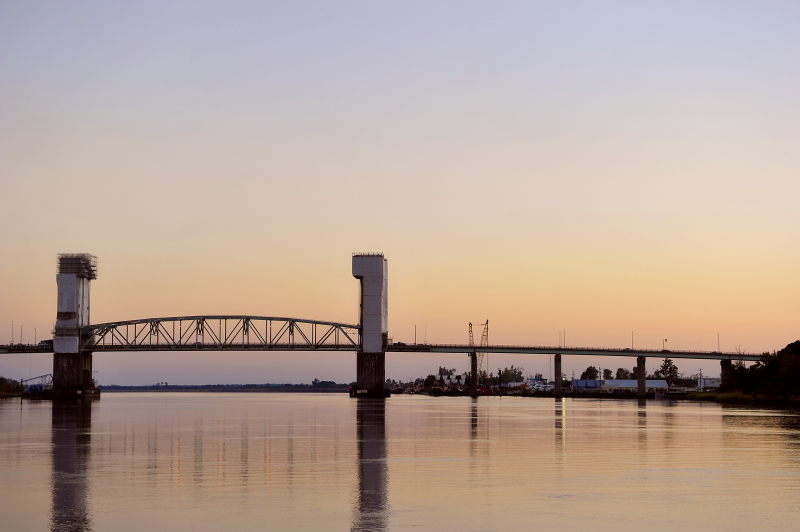 Cape Fear Bridge at sunset