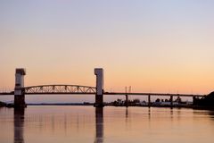 Cape Fear Bridge at sunset