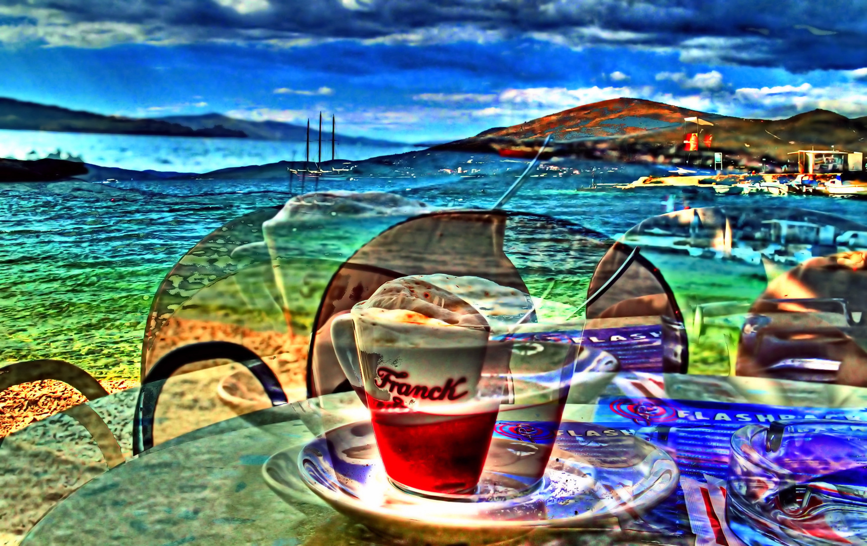 Cappuccino am Strand