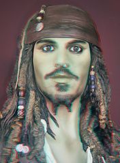 Captain Jack Sparrow (3D-Anaglyphe)