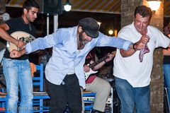 Captain Jiannis dancing / Samos, Greece, July 2010