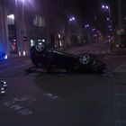 car accident by night in milano