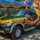 Car decorated for the wedding party