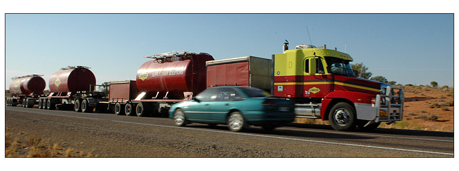 Car meets Road Train