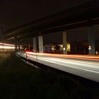 Car vs Train by night