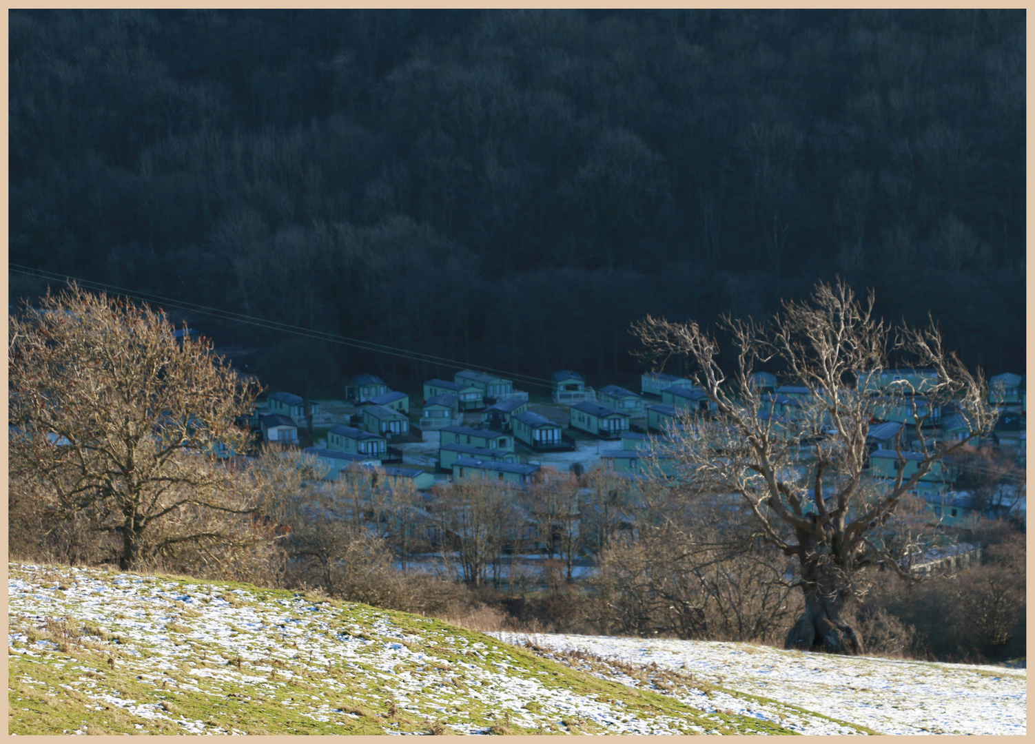 caravan site in winter