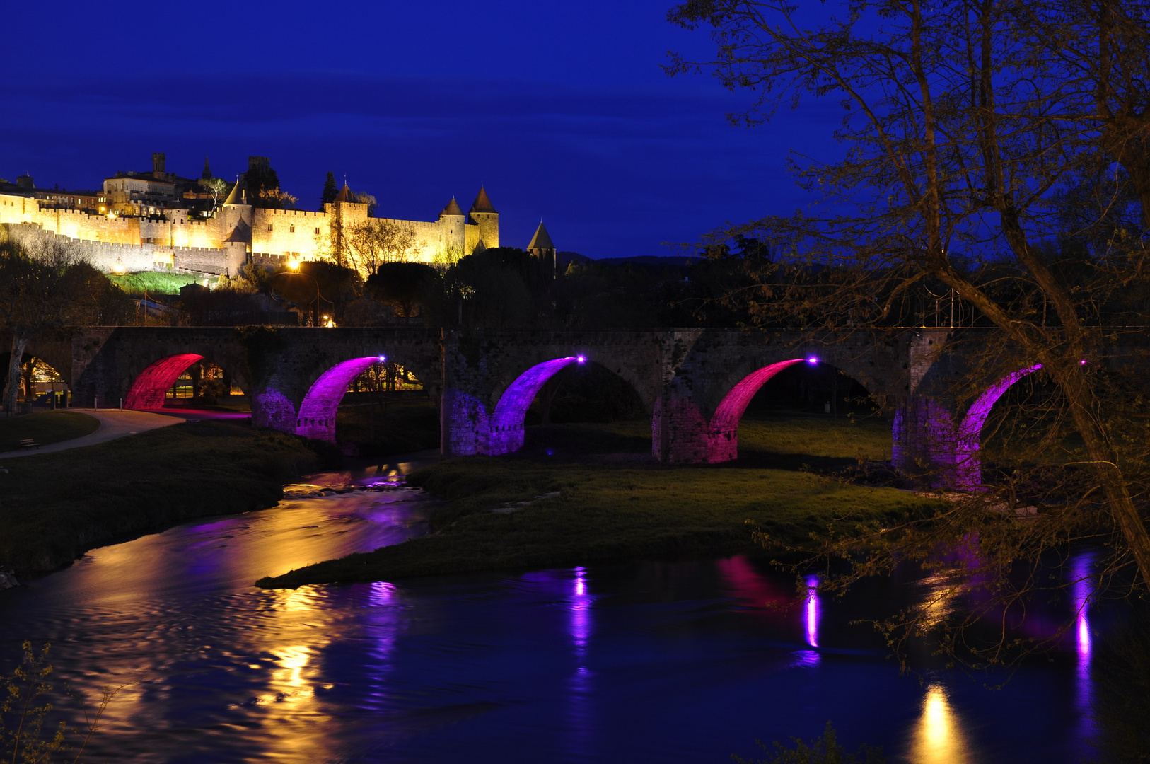 Carcassonne in der Abenddämmerung