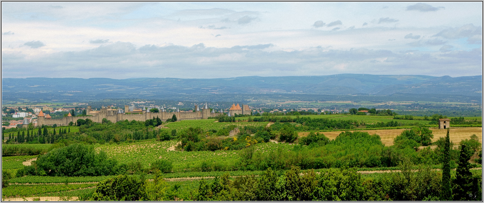 Carcassonne in der Landschaft