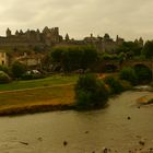 Carcassonne und vieux pont, mittelalterliche Stadt
