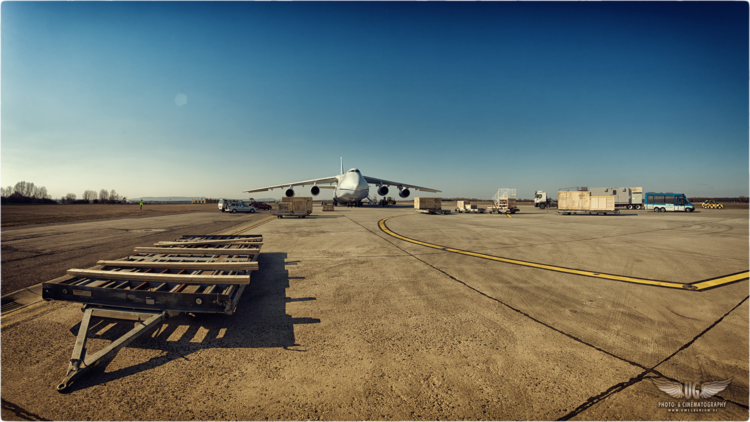 Cargo Airfield in Hungary - AN124 (rectified fisheye)