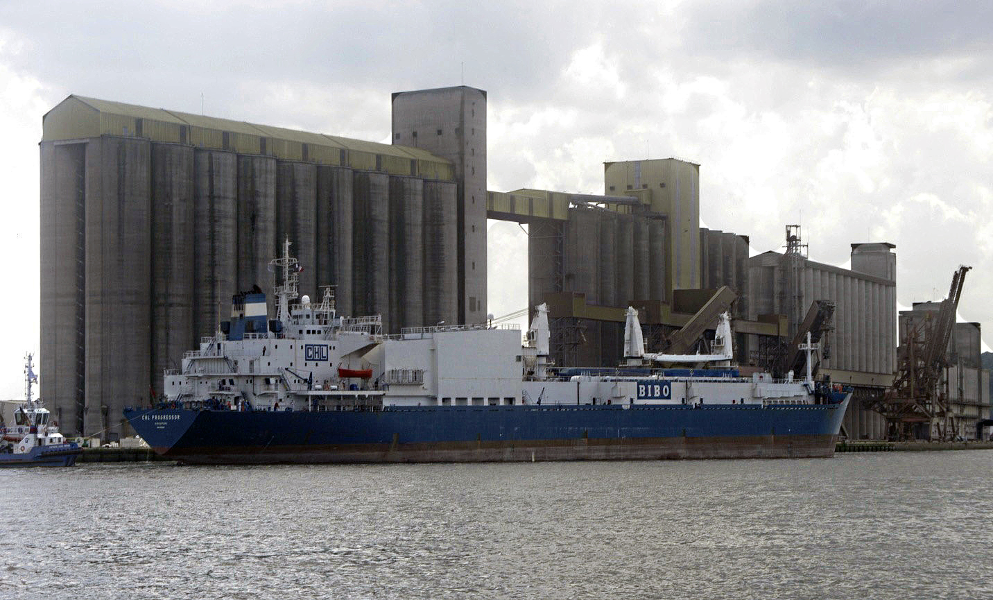 Cargo au port de Rouen