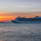 Caribbean Princess passing Cuxhaven at sunrise!