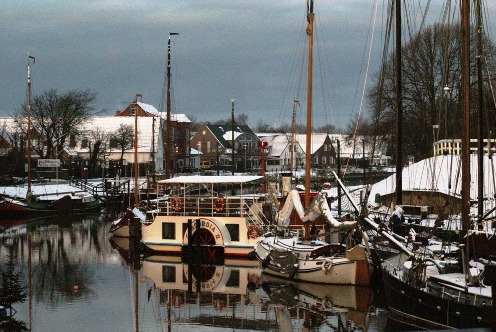 Carolinensiel abend´s bei Schnee