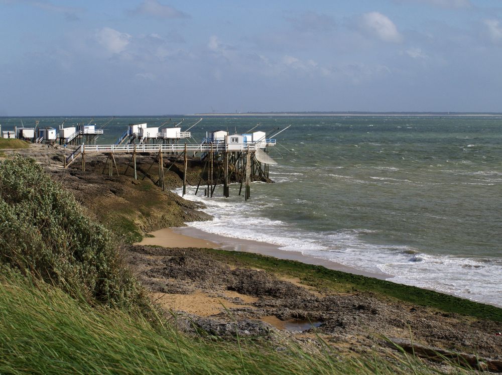 Carrelets à Saint-Palais-sur-Mer, la Grande Côte -- Fischerhütten in Saint-Palais-sur-Mer