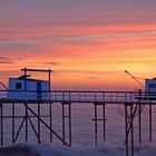 carrelets au coucher de soleil