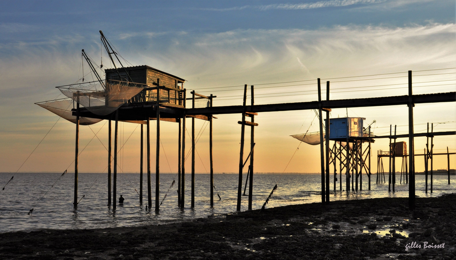 Carrelets au lever du jour 