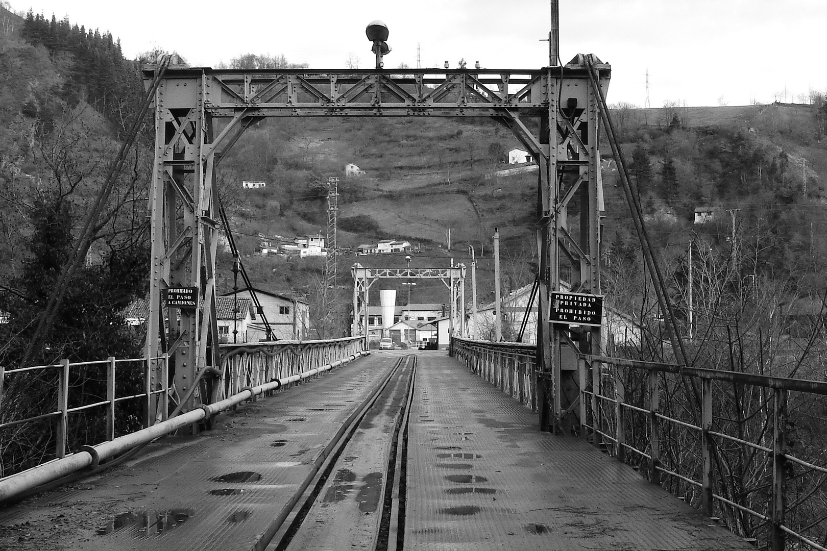 Carrio colliery suspension bridge. Asturias - Northern Spain.