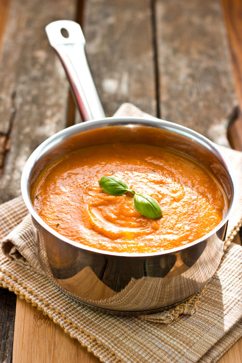 Carrot Soup with Fresh Basil