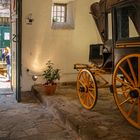 Carroza en la cochera del Parador Nacional de Los Reyes Católicos.